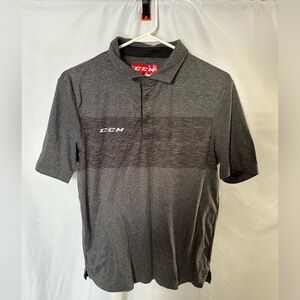 CCM Hockey Mens Medium Polo Heather Gray